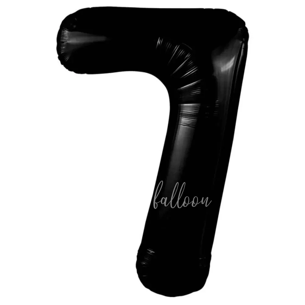 40" Гелевая Цифра "7" из фольги Черная