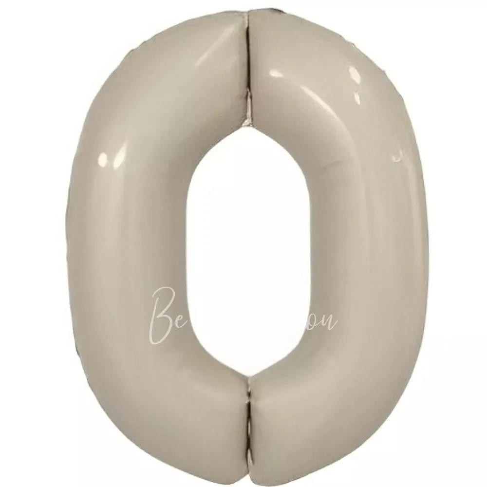 40" Гелевая Цифра "0" из фольги Мистического кремового оттенка