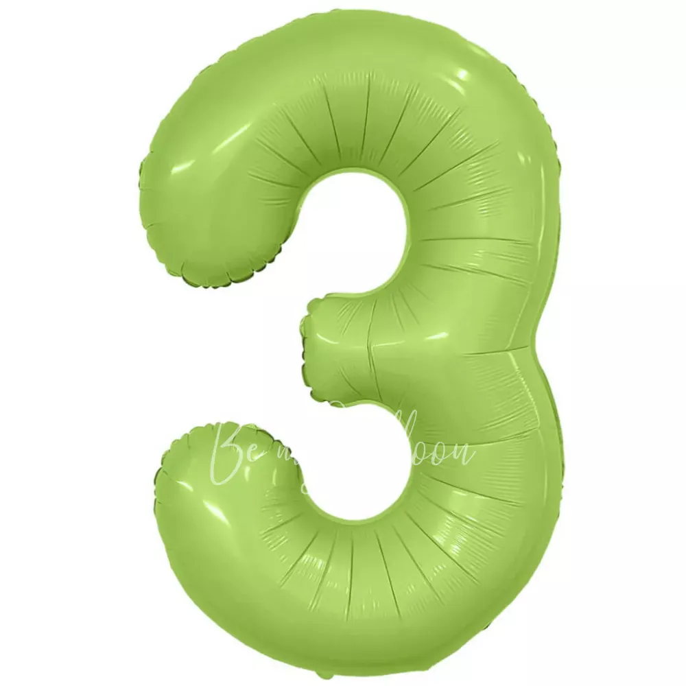 40" Гелевая Цифра "3" из фольги Мистик фисташковый 