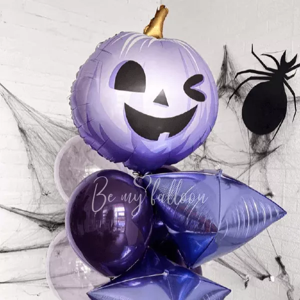 Purple Halloween Pumpkin Balloon bouquet 