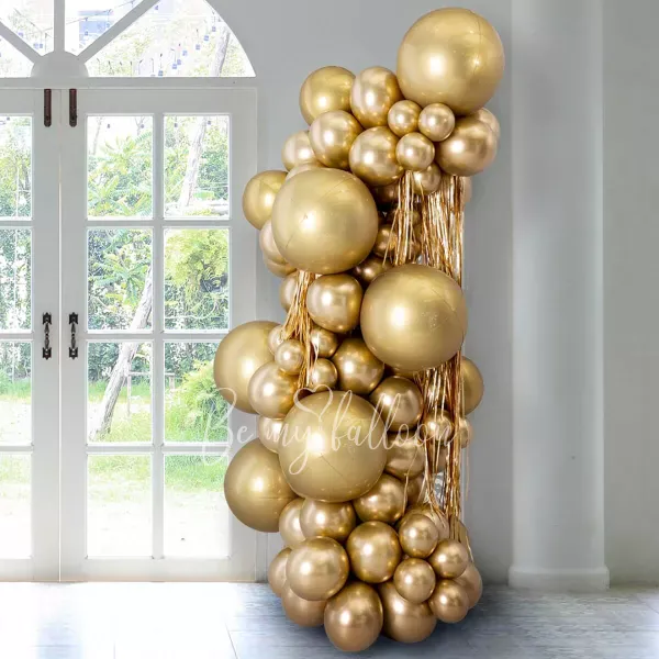 Organic balloon column "Gold Gatsby"