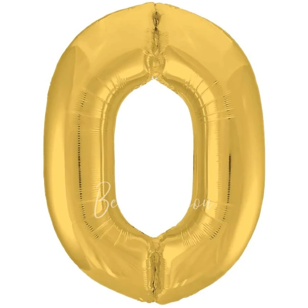 40" Helium foil gloss Gold Number 0 balloon