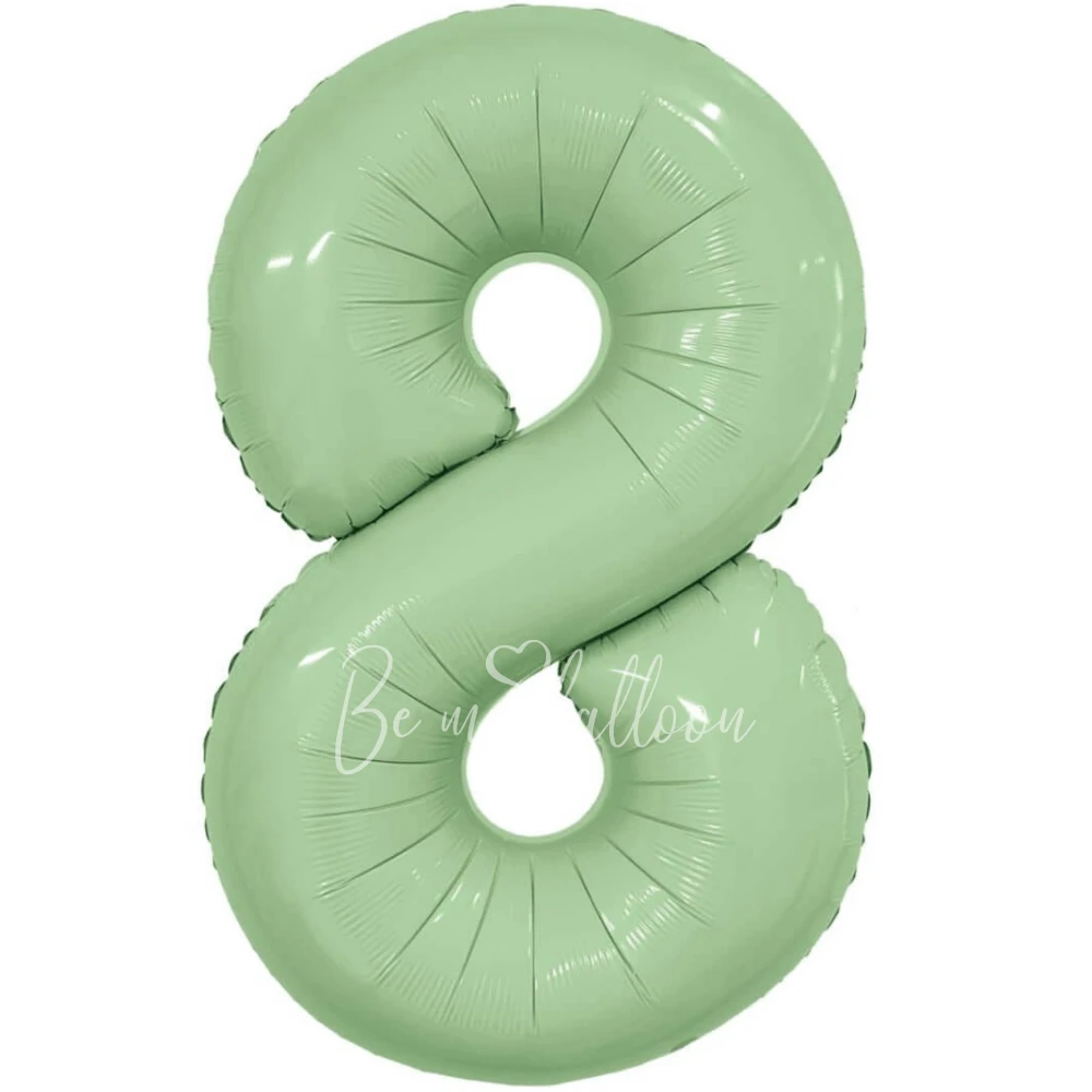 40" Helium foil gloss Olive Number 8 balloon