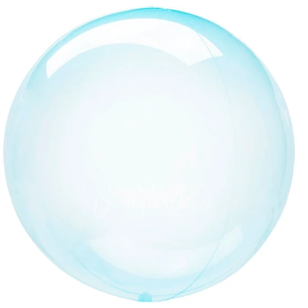 18" Helium foil gloss Transparent Blue 3D Sphere balloon