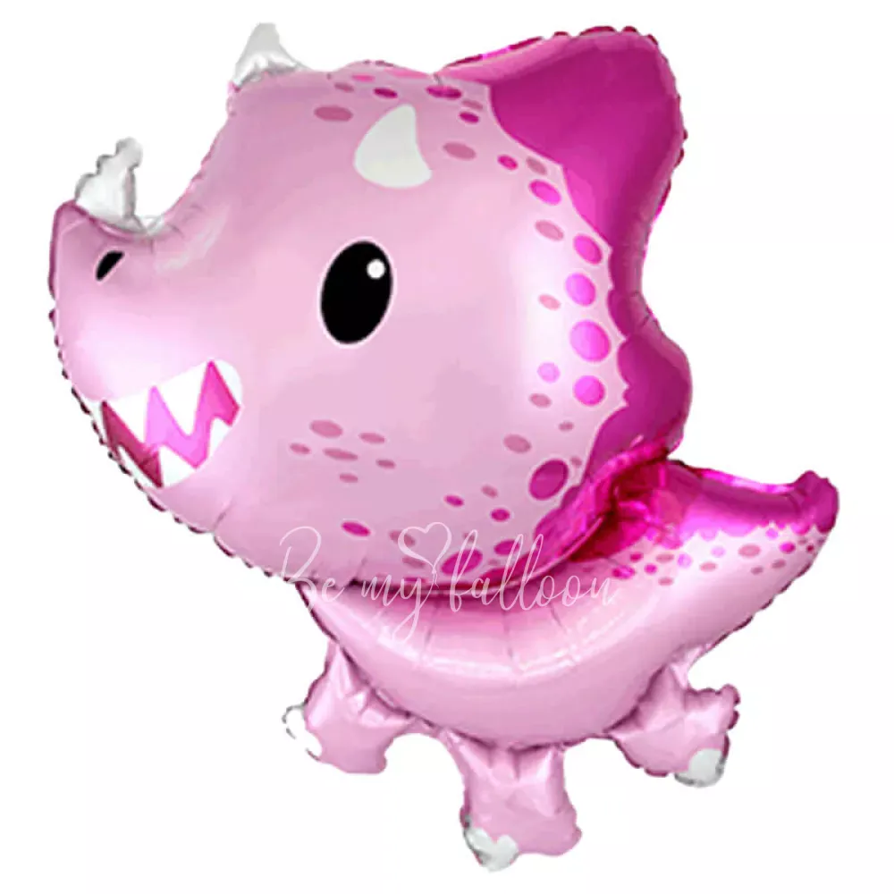 32" Dino Triceratops Pink Foil Balloon