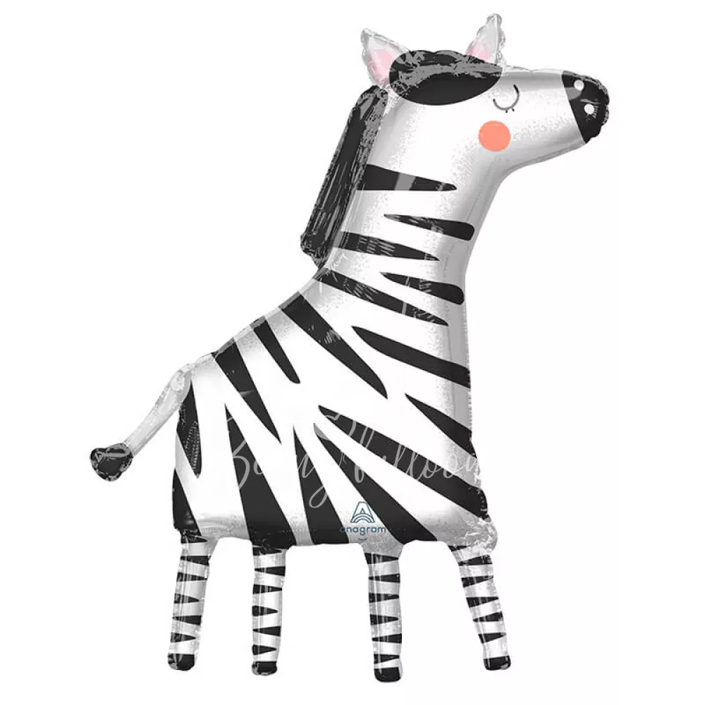 24" Helium foil Zebra balloon