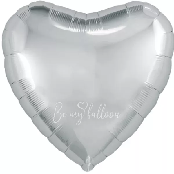 19" Helium foil gloss Silver Heart balloon