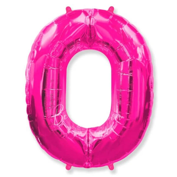 40" Helium foil gloss Pink Number 0 balloon