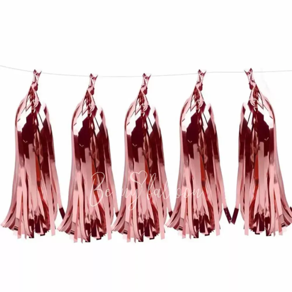 Гирлянда Тассел из фольги Розовое Золото