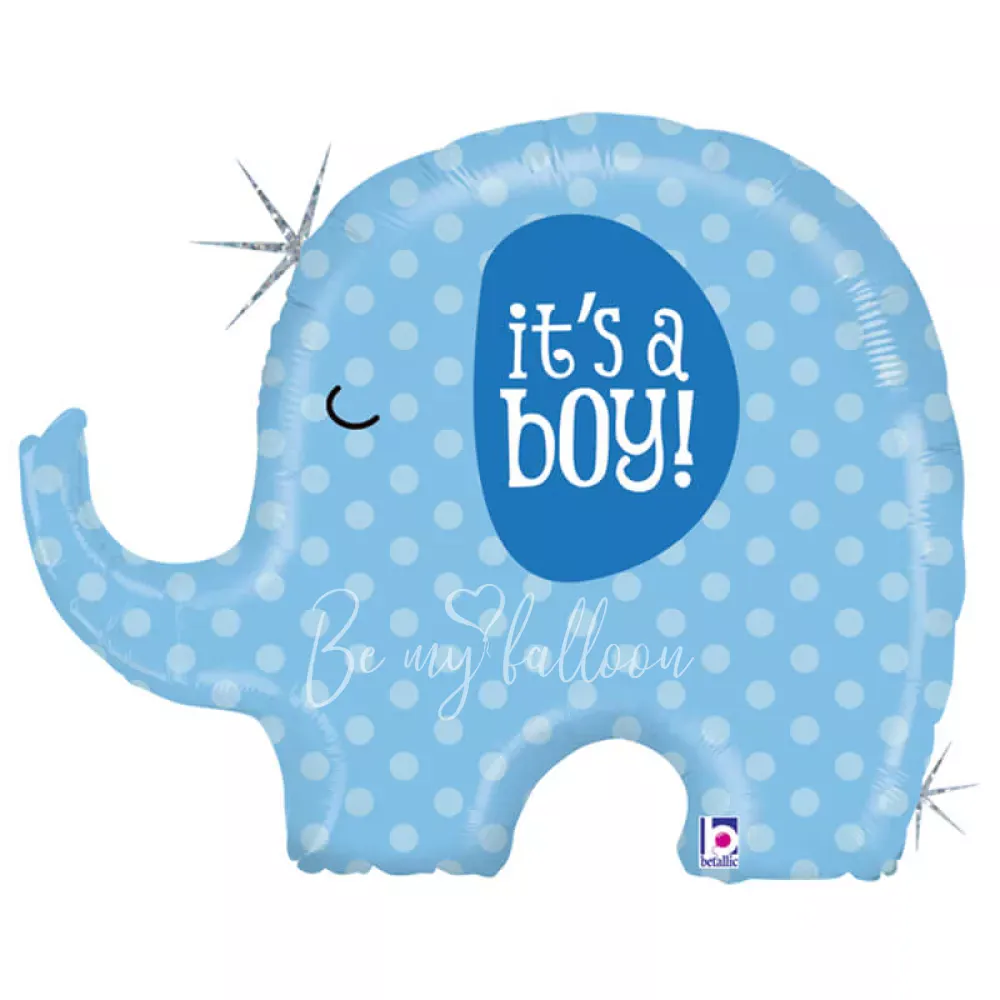 32" Helium foil Blue Elephant It's a boy balloon
