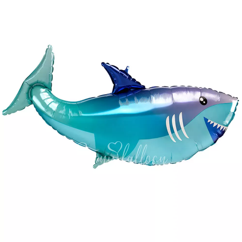 38" Helium foil Pearl Shark balloon