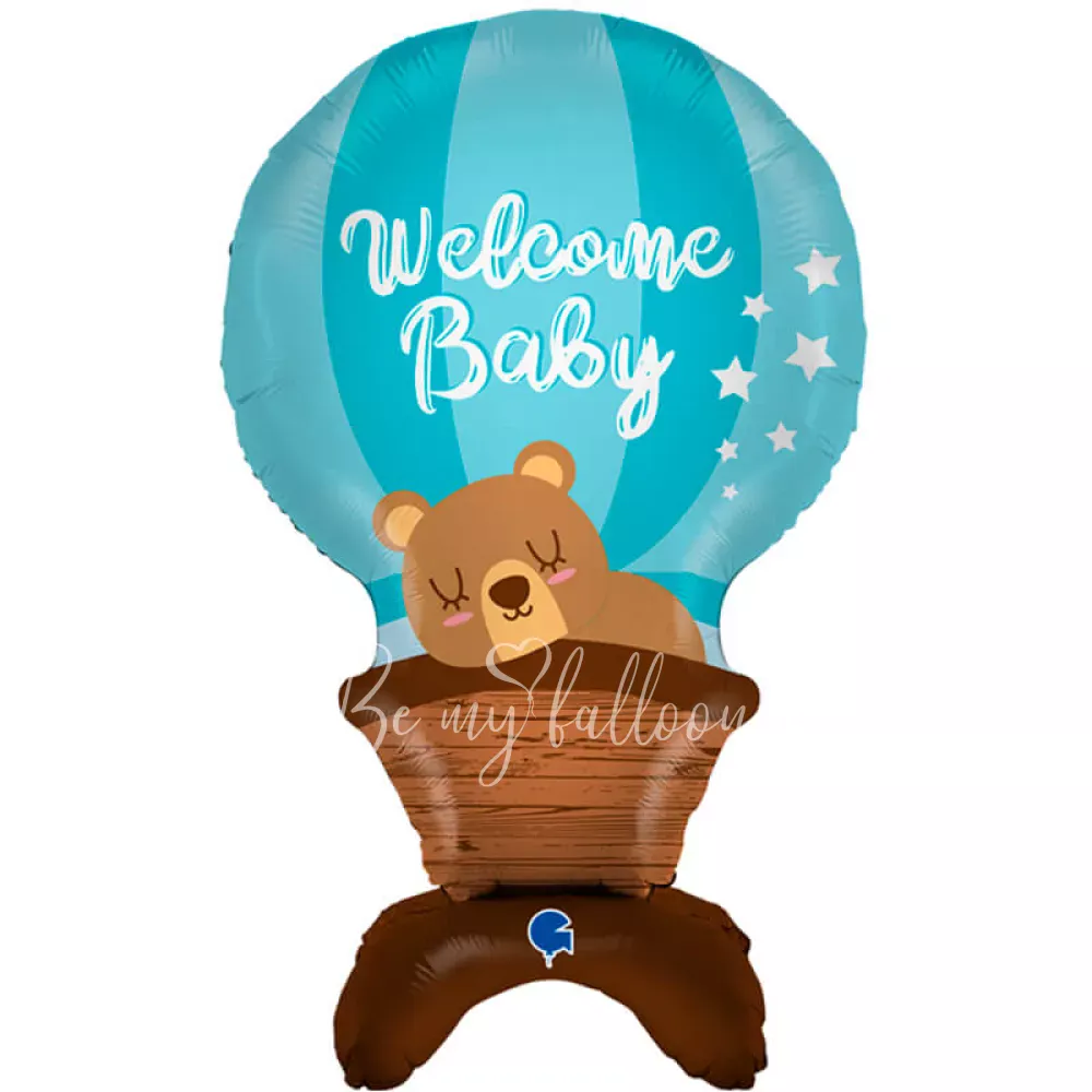 38" Air-filled foil Welcome Baby! balloon