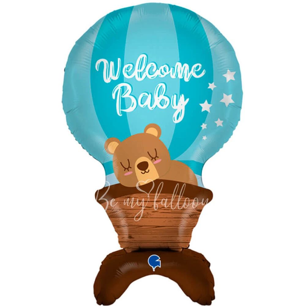 38" Air-filled foil Welcome Baby! balloon