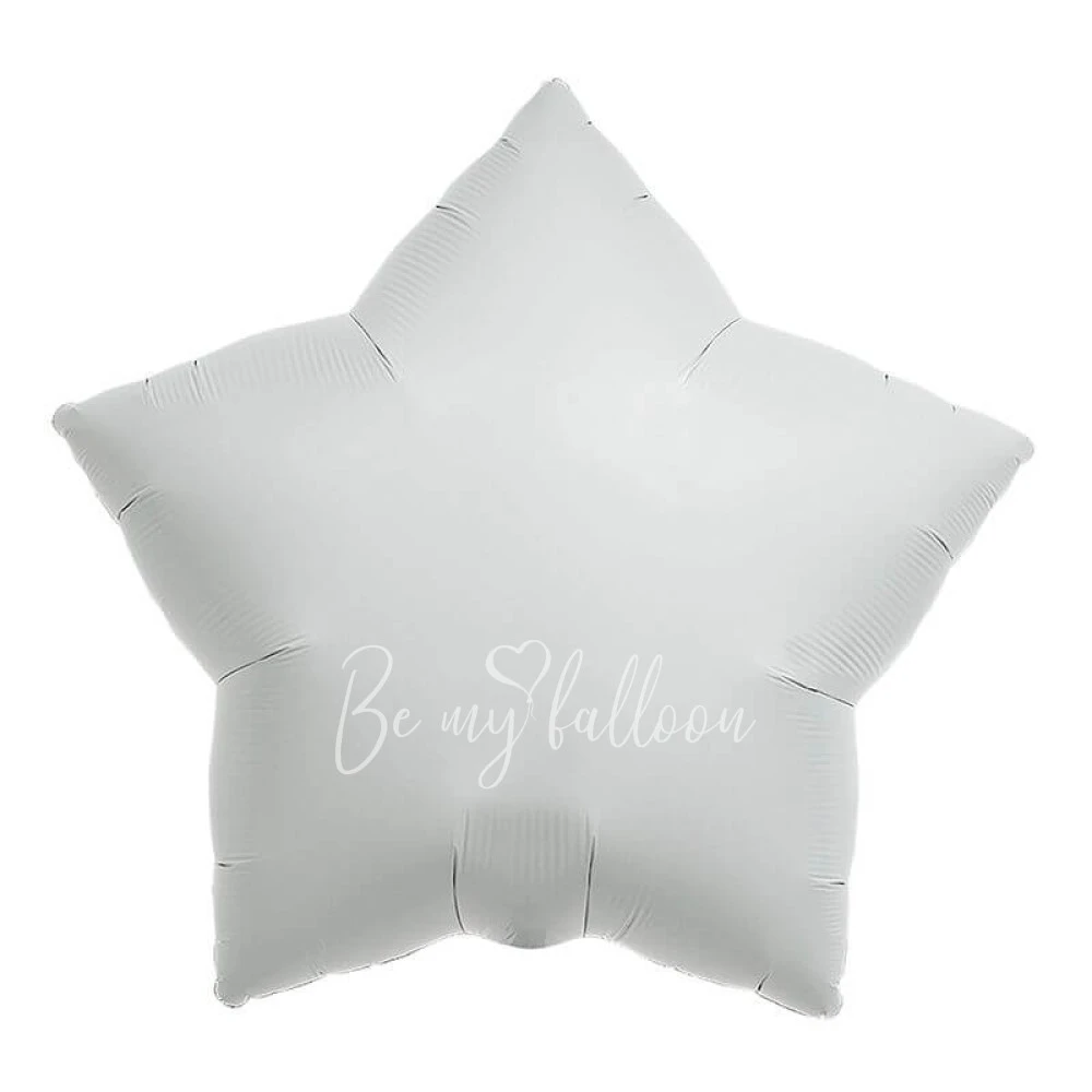 19" Helium foil gloss White star balloon