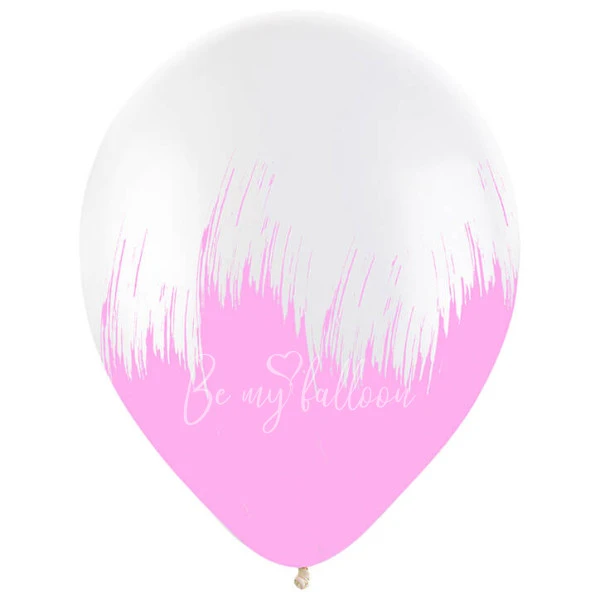 12" Helium Latex Crystal Pink Brush Printed balloon