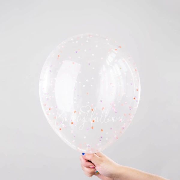 12" Шар латексный с конфетти Макаронс Капли