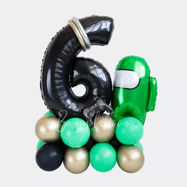 Композиция из воздушных шаров «Среди нас» на день рождения