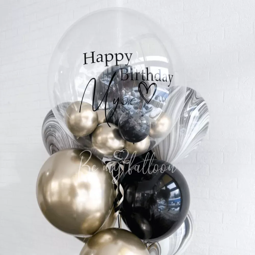 Chrome & Marbles Helium Balloons Bouquet