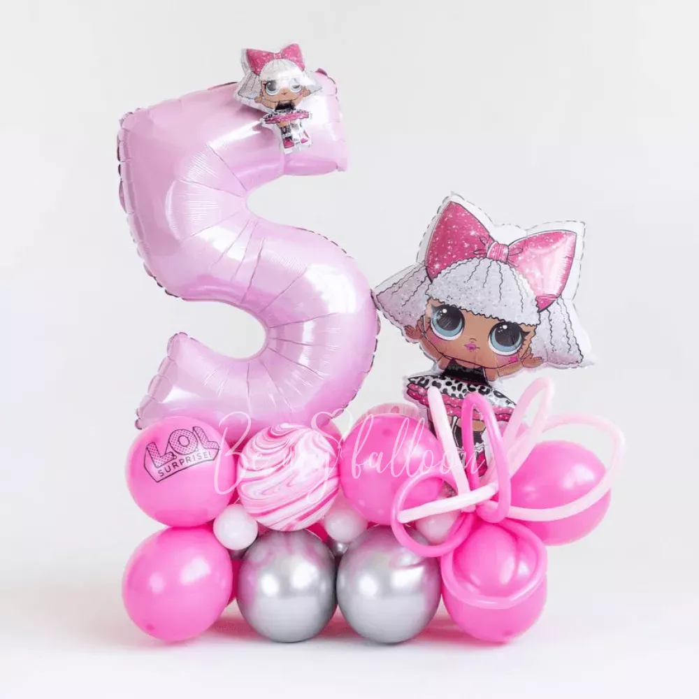 Композиция из воздушных шаров LOL на день рождения