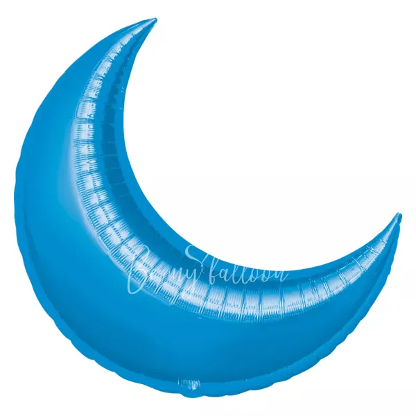 26" Helium foil gloss Blue Crescent balloon