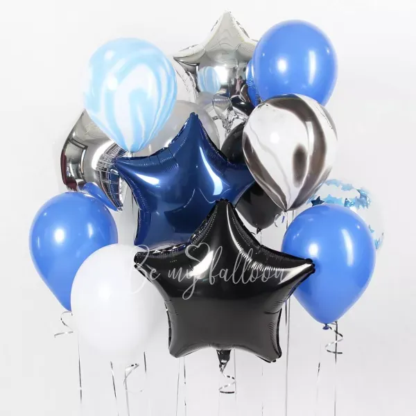 باقة بالونات مليئة بالنجوم