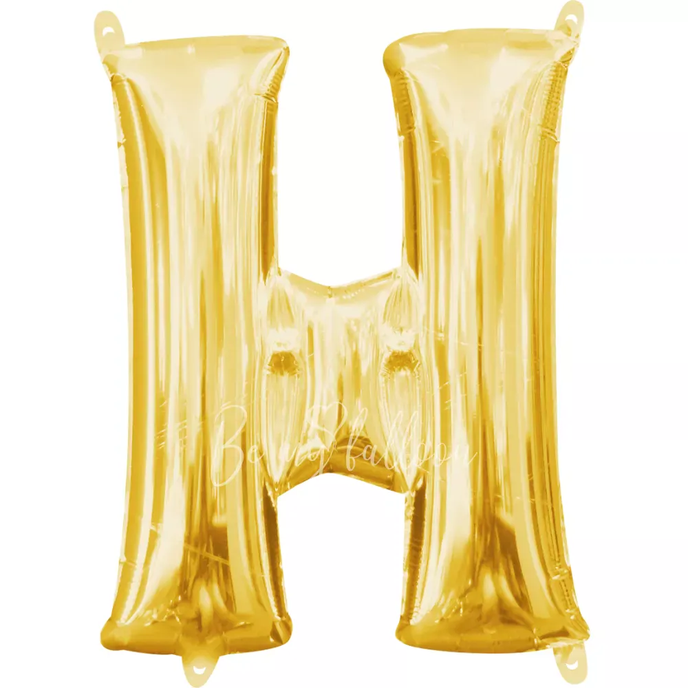 40" Helium foil gloss Gold Letter H balloon