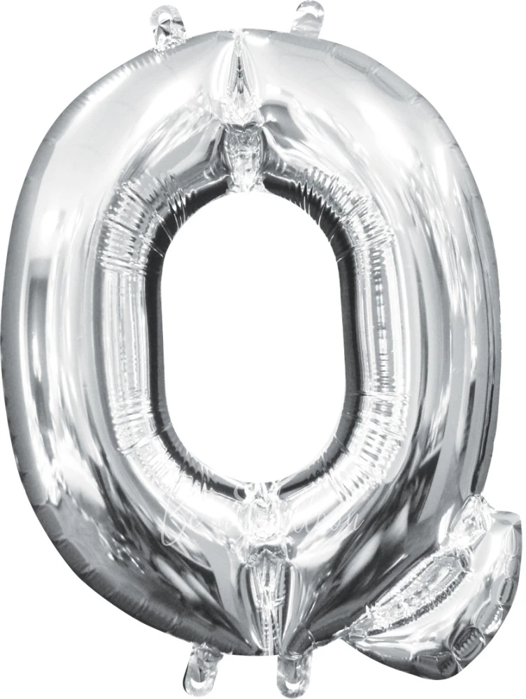 40" Helium foil gloss Silver Letter Q balloon