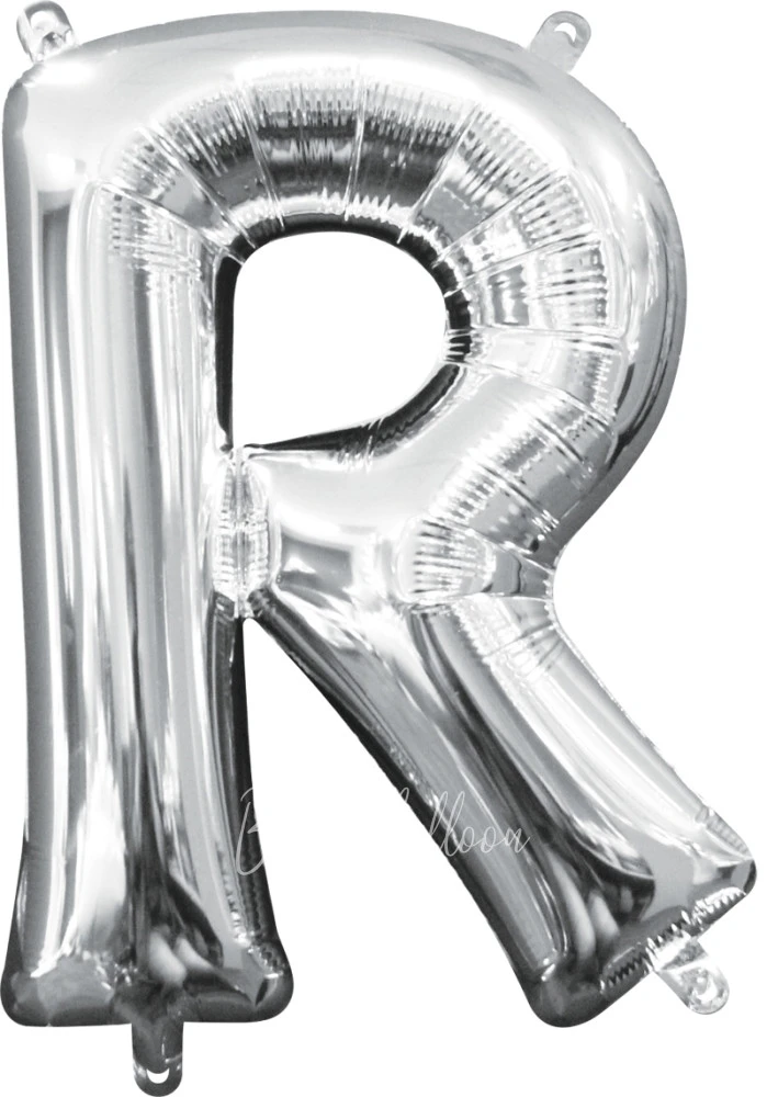 40" Helium foil gloss Silver Letter R balloon
