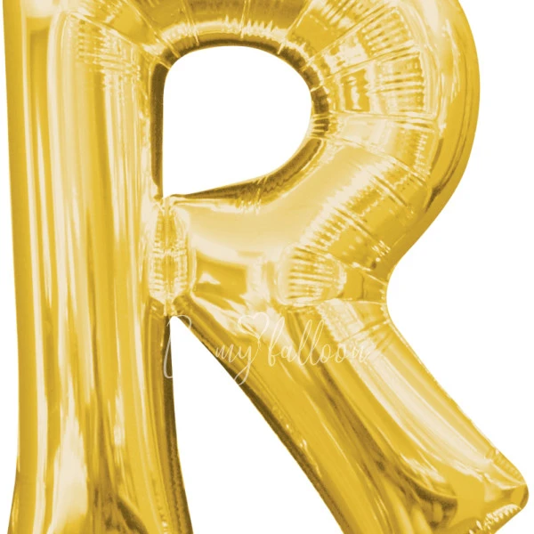 40" Шар из фольги Буква R золотой глянец