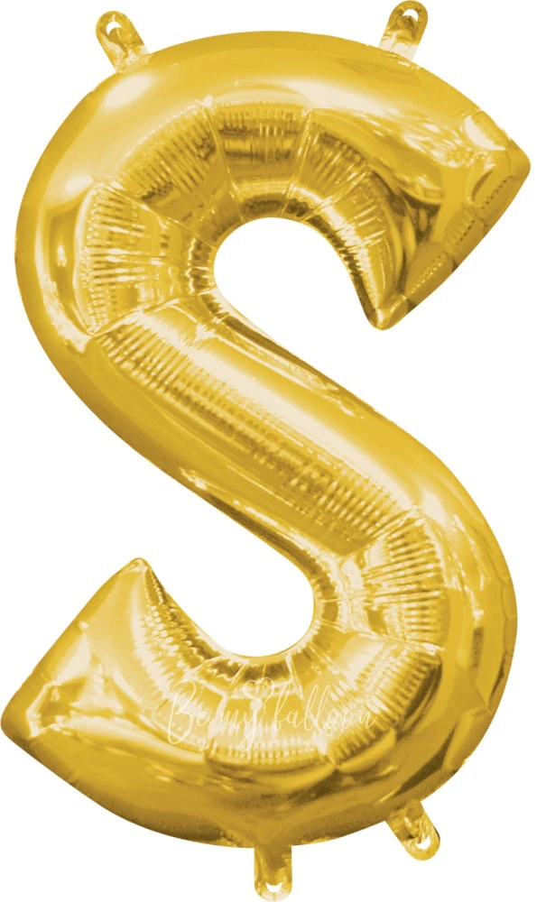 40" Helium foil gloss Gold Letter S balloon