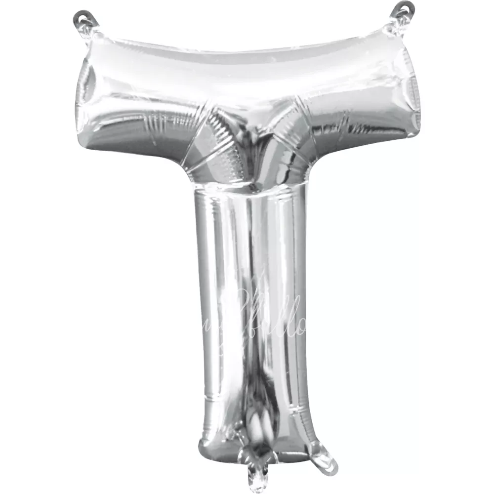 40" Шар из фольги Буква T серебряный глянец