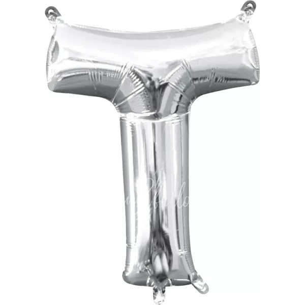 40" Шар из фольги Буква T серебряный глянец