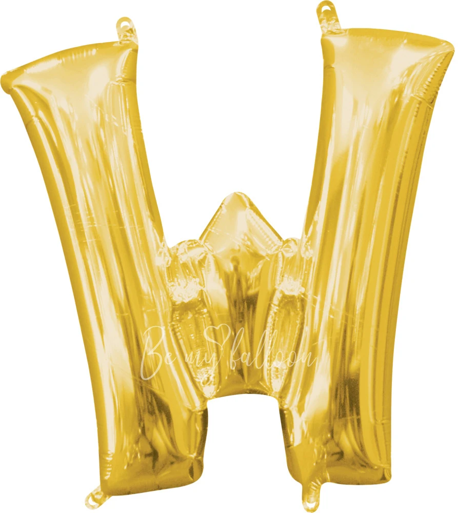 40" Helium foil gloss Gold Letter W balloon
