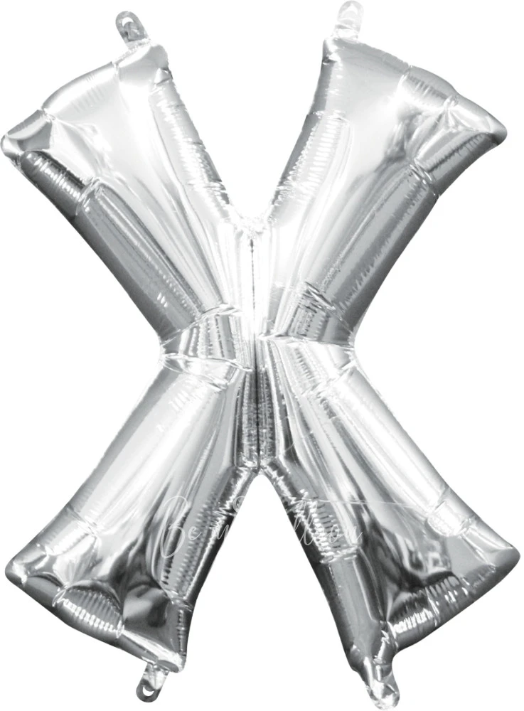 40" Helium foil gloss Silver Letter X balloon