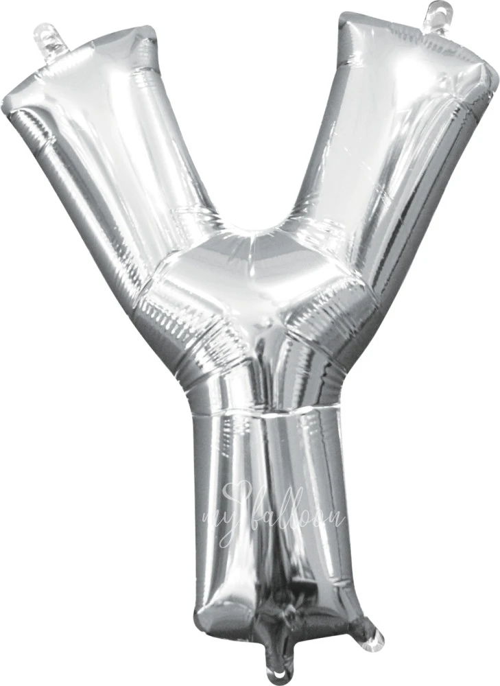 40" Helium foil gloss Silver Letter Y balloon