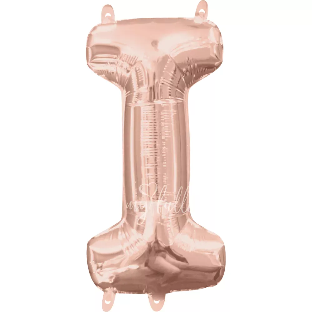 40" بالون هيليوم فويل حرف I اللون ذهبي روز لامع