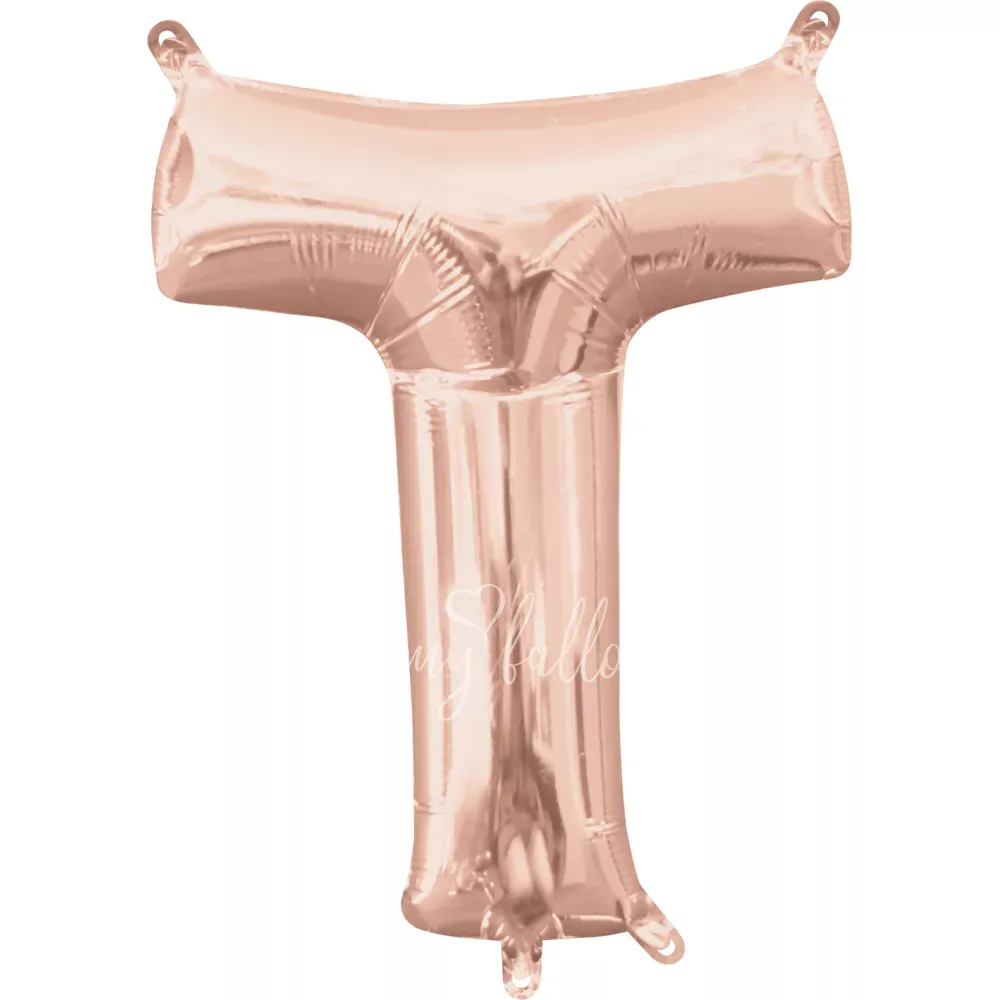 40" Шар из фольги Буква T розовое золото глянец
