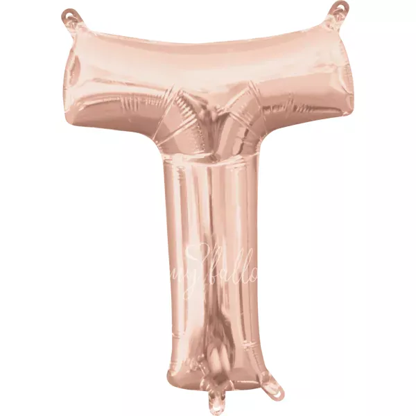 40" Шар из фольги Буква T розовое золото глянец