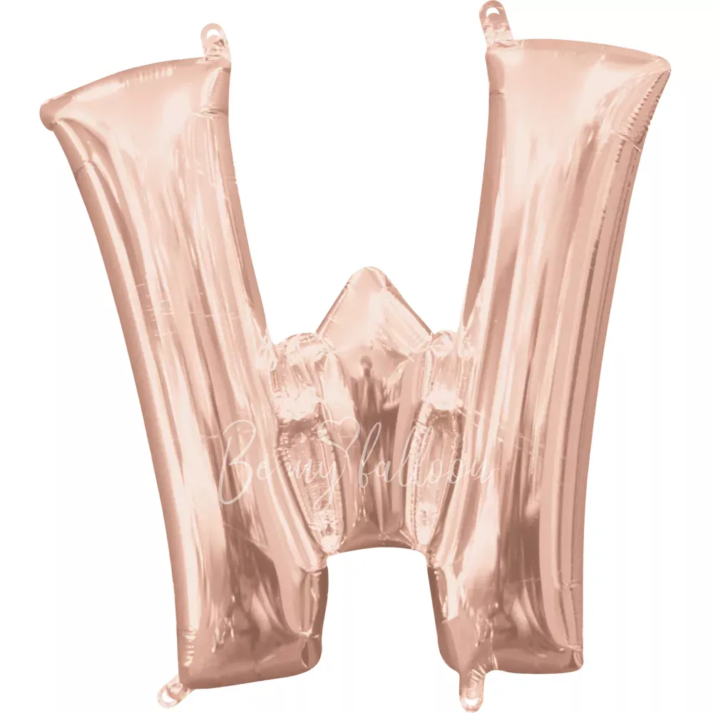 40" Шар из фольги Буква W розовое золото глянец