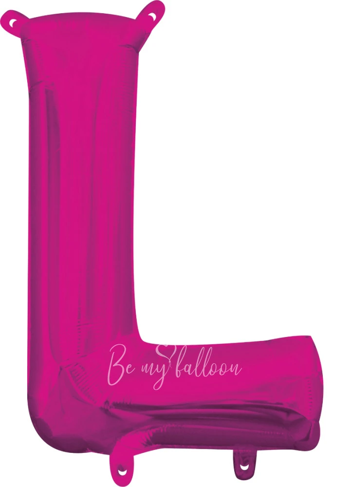 40" Helium foil gloss Fuchsia Letter L balloon