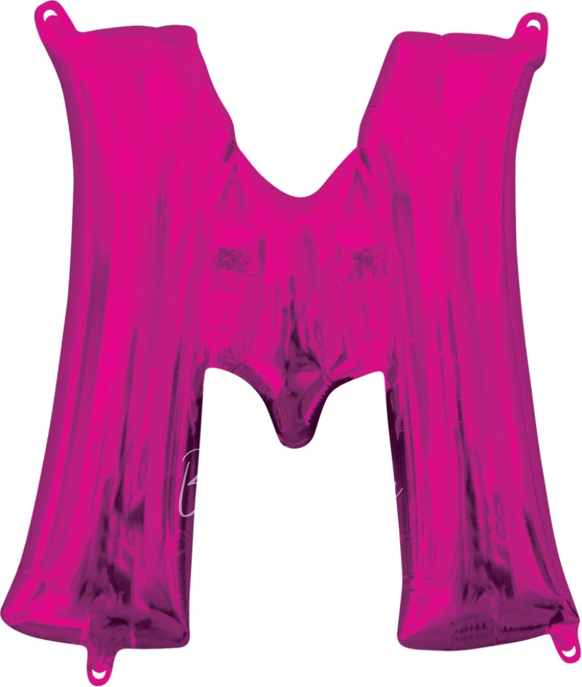 40" Helium foil gloss Fuchsia Letter M balloon