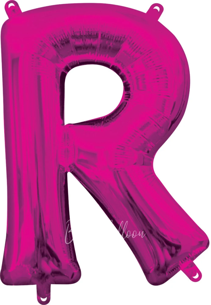 40" Helium foil gloss Fuchsia Letter R balloon