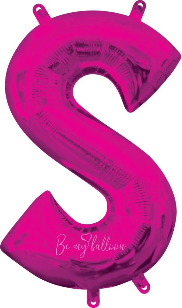 40" Helium foil gloss Fuchsia Letter S balloon