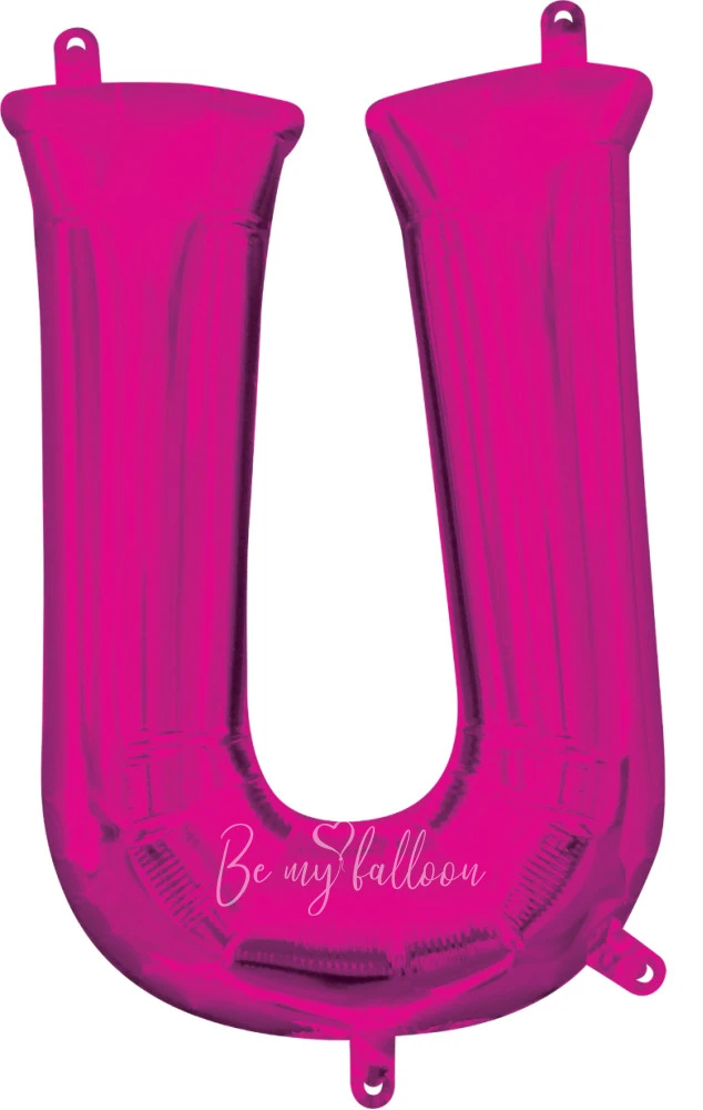 40" Helium foil gloss Fuchsia Letter U balloon