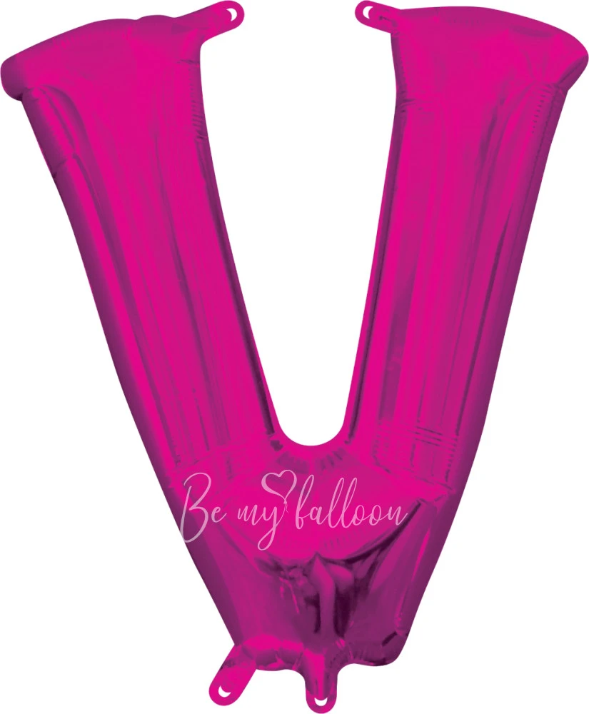 40" Helium foil gloss Fuchsia Letter V balloon