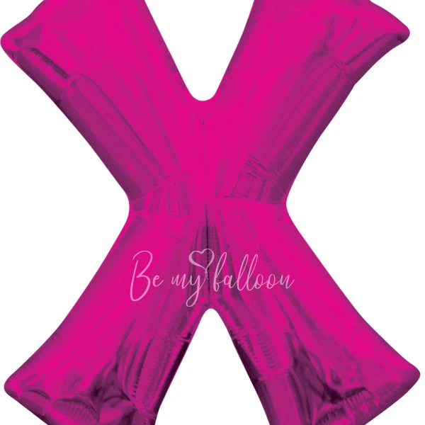 40" Helium foil gloss Fuchsia Letter X balloon