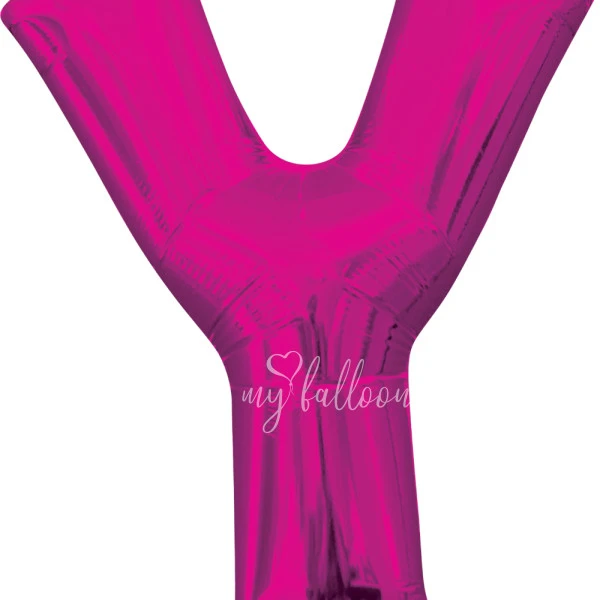 40" Helium foil gloss Fuchsia Letter Y balloon