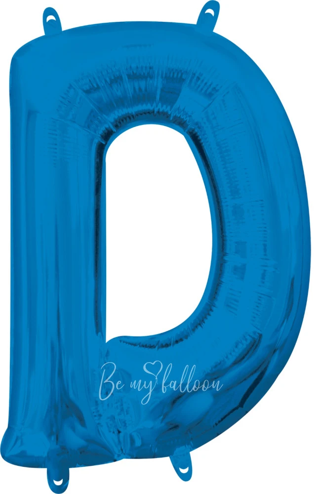40" Helium foil gloss Blue Letter D balloon