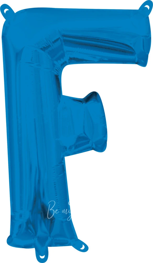 40" Helium foil gloss Blue Letter F balloon