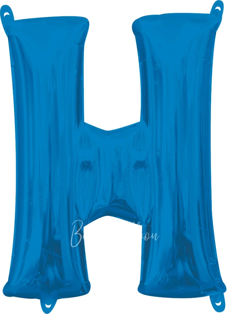40" Helium foil gloss Blue Letter H balloon